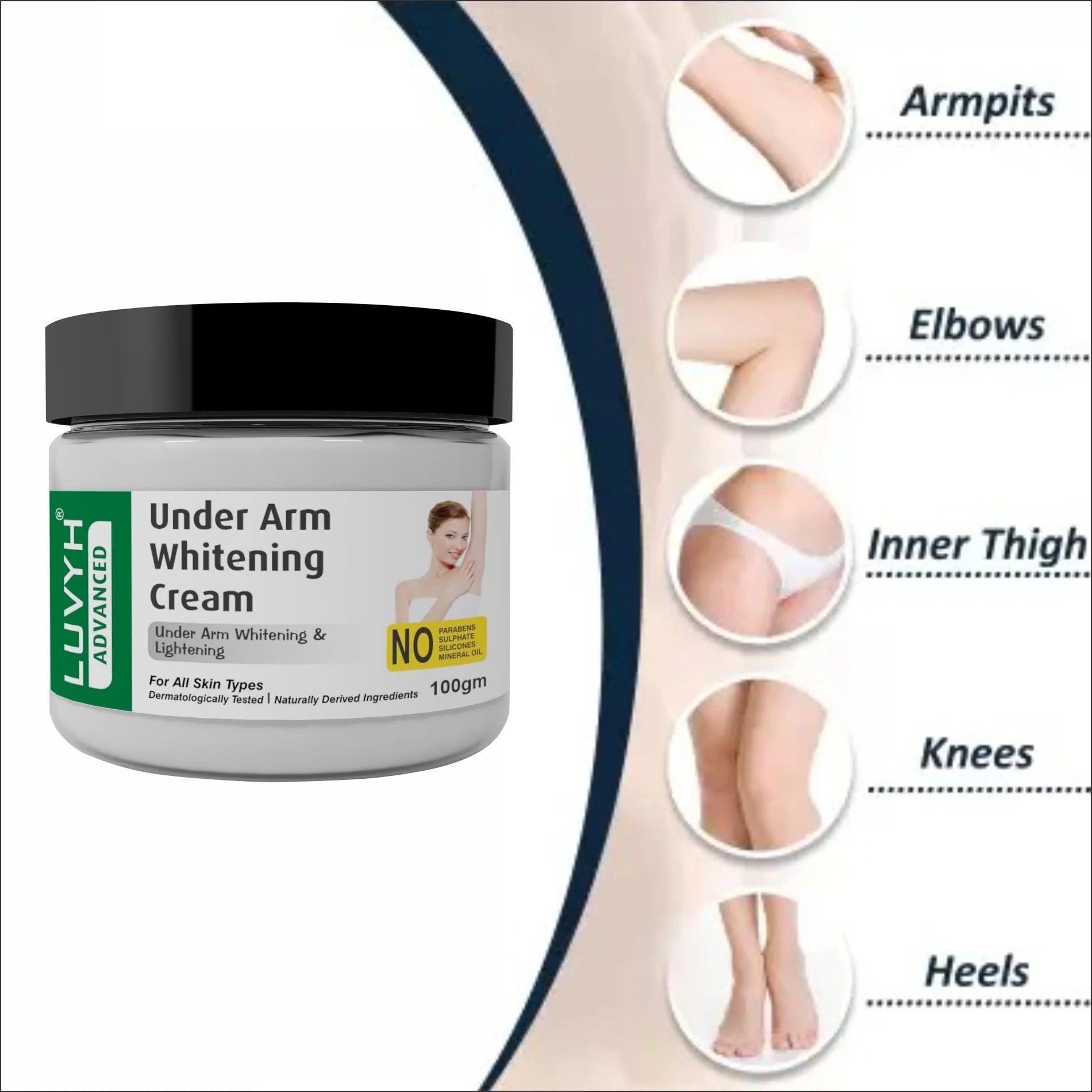 LuvYH Advanced Underarm Whitening Cream - 100g