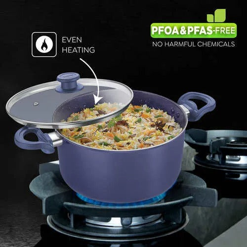 Prestige CeraGlide Ceramic Non-Stick Aluminium Casserole 20cm 2.8L with Glass Lid