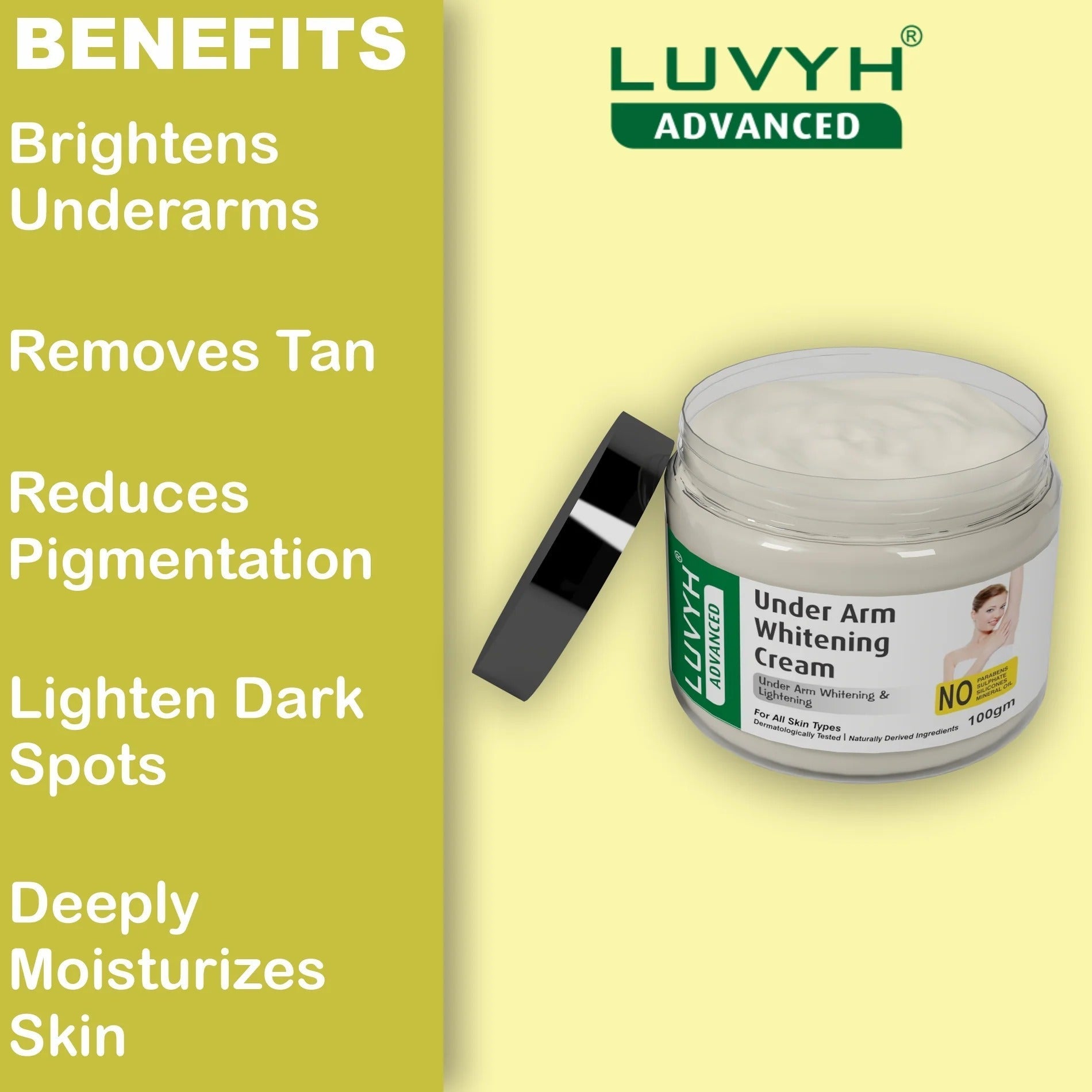 LuvYH Advanced Underarm Whitening Cream - 100g