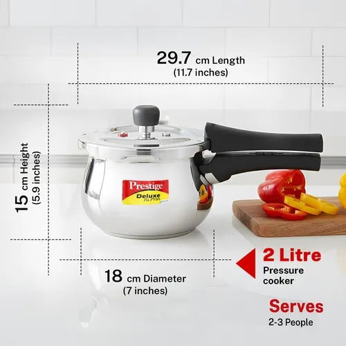 Prestige Deluxe Alpha Svachh Stainless Steel Handi Pressure Cooker