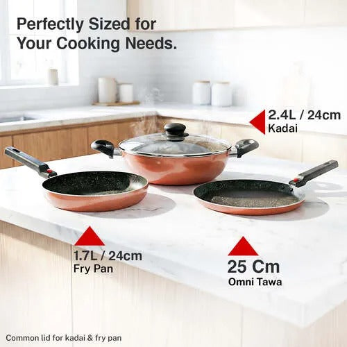 Prestige Festival Pack Induction Bottom Non-Stick Aluminium Cookware Set 3 Pcs