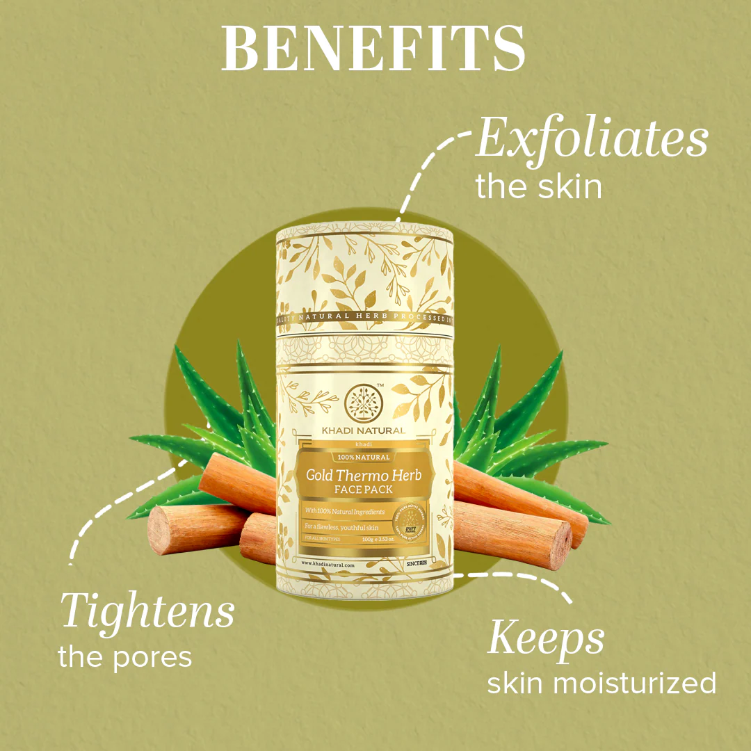 Khadi Natural Gold Thermo Herb Face Pack - 100 gms