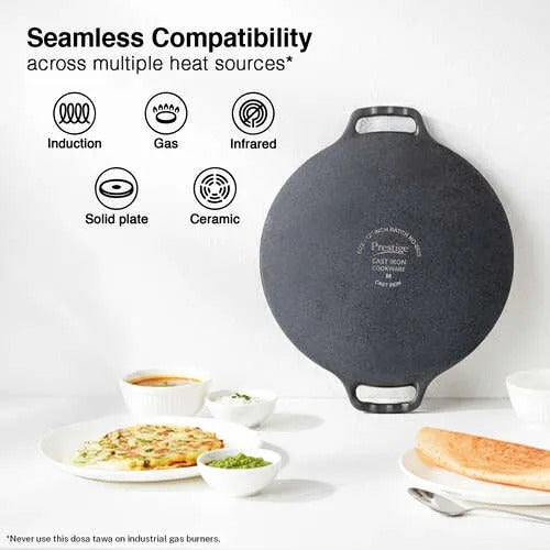 Prestige Cast Iron Scratch-Resistant Round Base Dosa Tawa