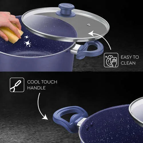 Prestige CeraGlide Ceramic Non-Stick Aluminium Casserole 20cm 2.8L with Glass Lid