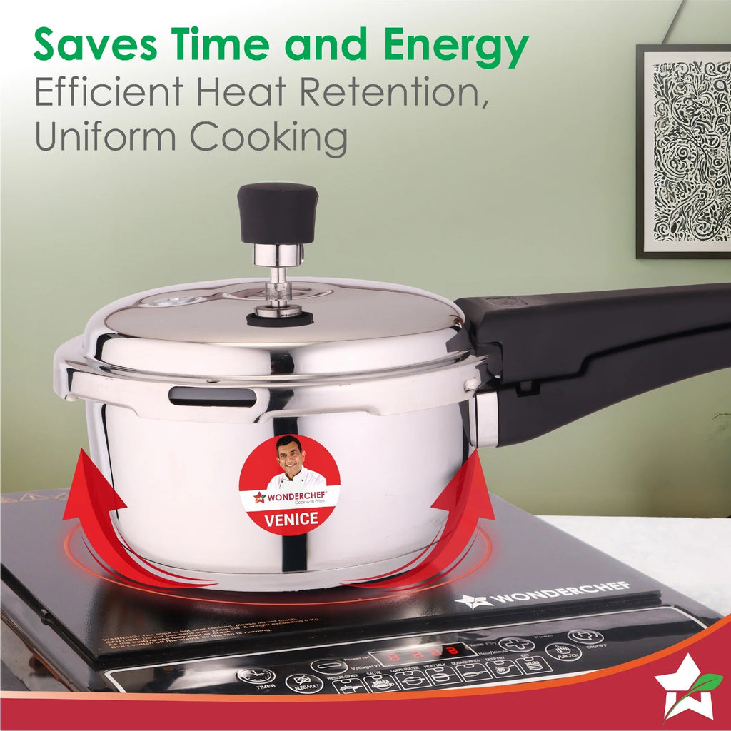 Wonderchef Venice Stainless Steel Pressure Cooker 2L Outer Lid Triply