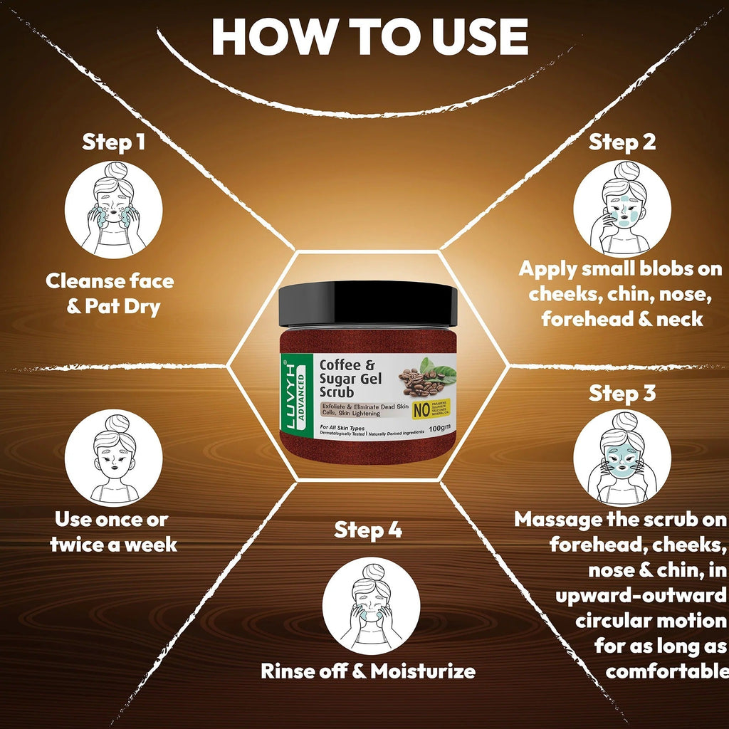LuvYH Coffee & Sugar Gel Scrub - 100g