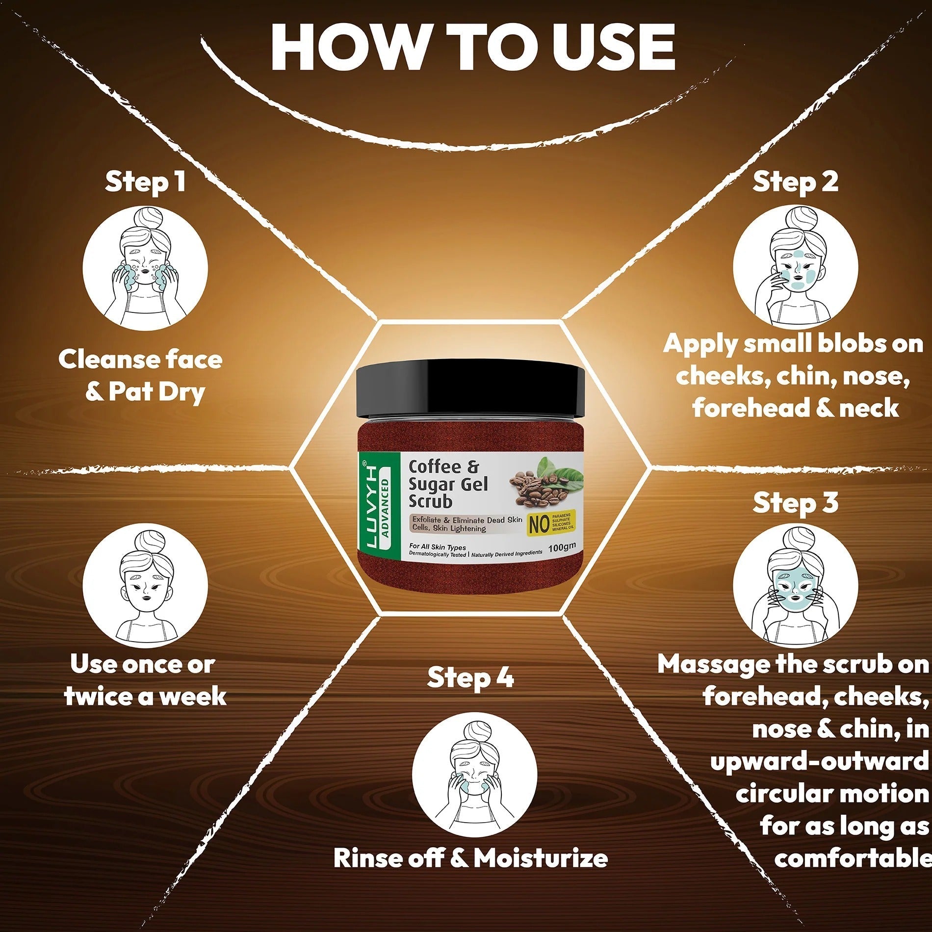 LuvYH Coffee & Sugar Gel Scrub - 100g