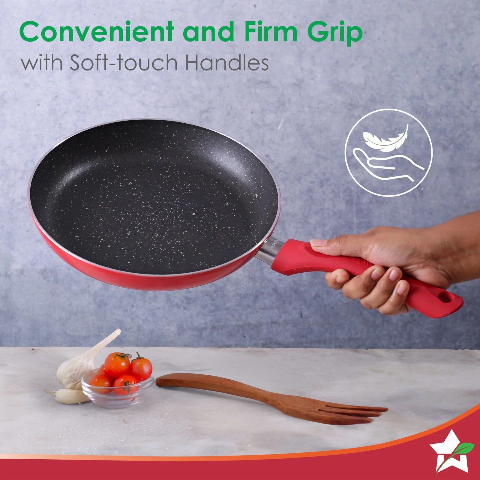 Wonderchef Milano Non-Stick 4 Pcs Cookware Set Red/Black