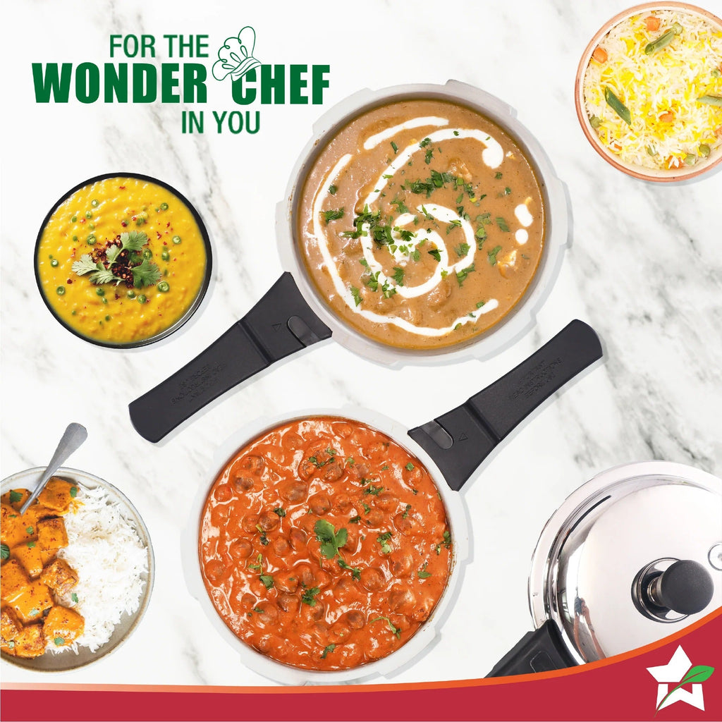Wonderchef Venice Stainless Steel Pressure Cooker 2L Outer Lid Triply
