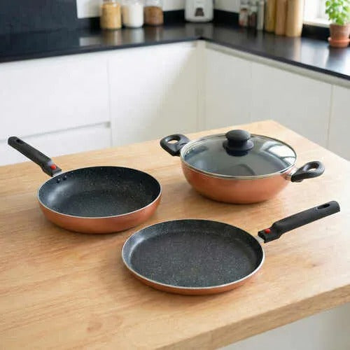 Prestige Festival Pack Induction Bottom Non-Stick Aluminium Cookware Set 3 Pcs