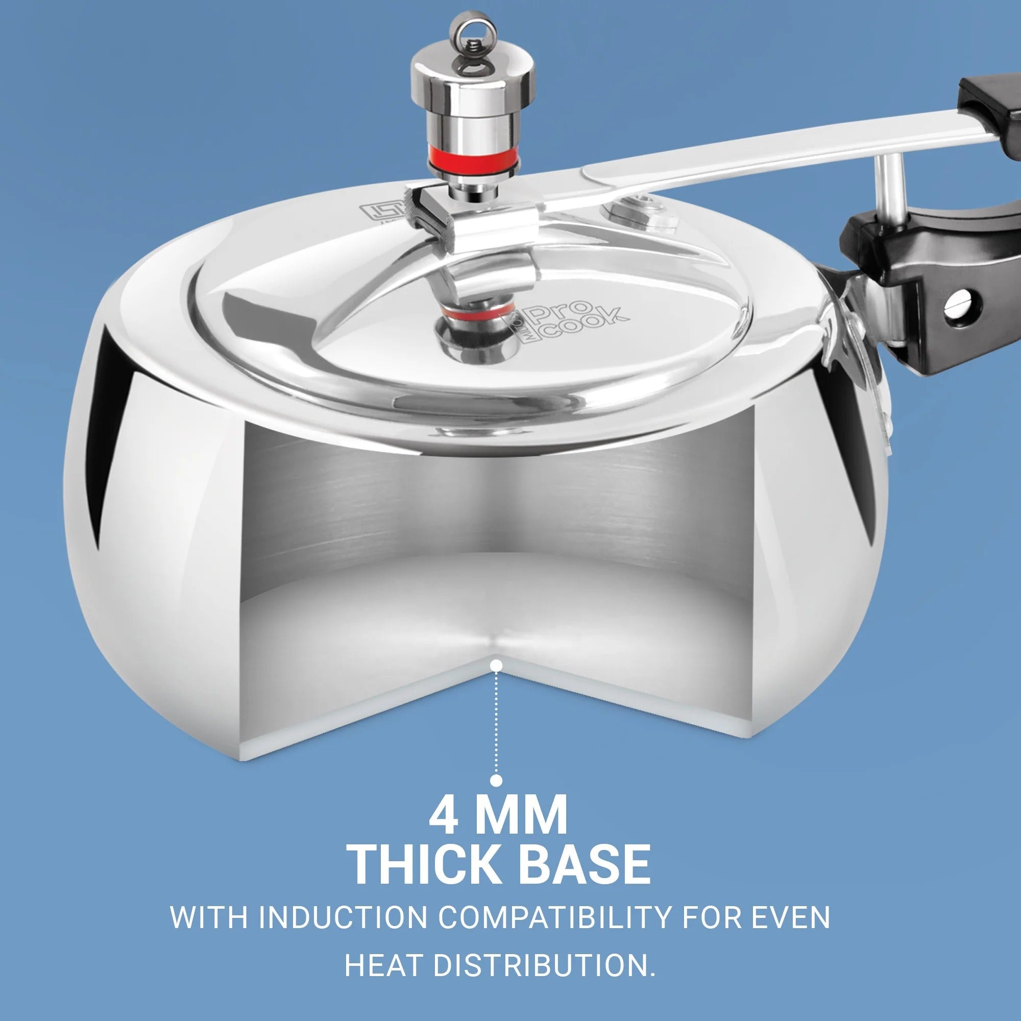 Milton ProCook Curve Aluminium Inner Lid Induction Pressure Cooker