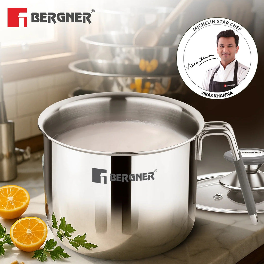 Bergner Argent Tri-Ply Stainless Steel 17cm 2.5L Milk Boiler Induction Bottom (BGD-9812)