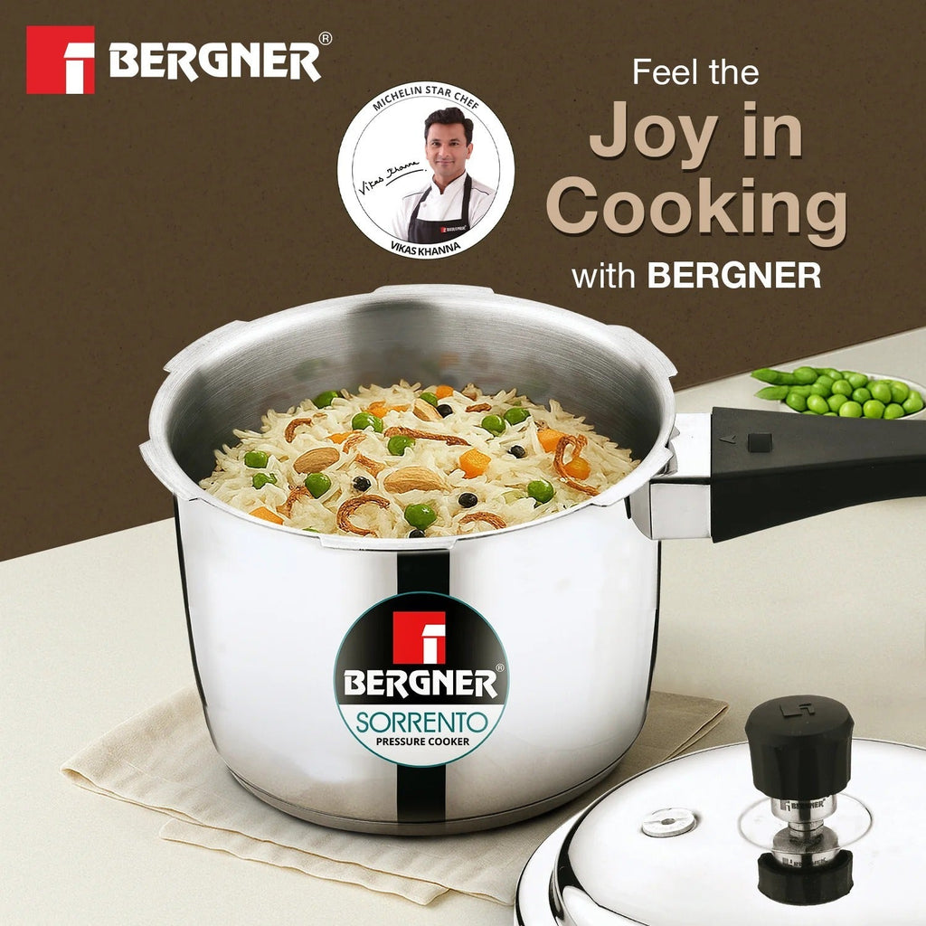 Bergner Sorento Stainless Steel Outer Lid Pressure Cooker 3L (BGIN-1851)