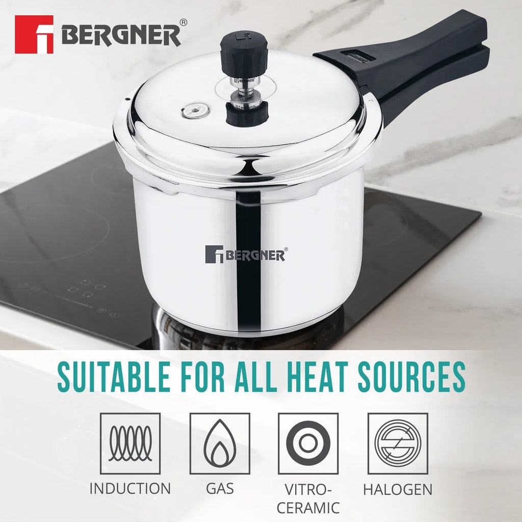 Bergner Sorento Stainless Steel Outer Lid Pressure Cooker 3L (BGIN-1851)
