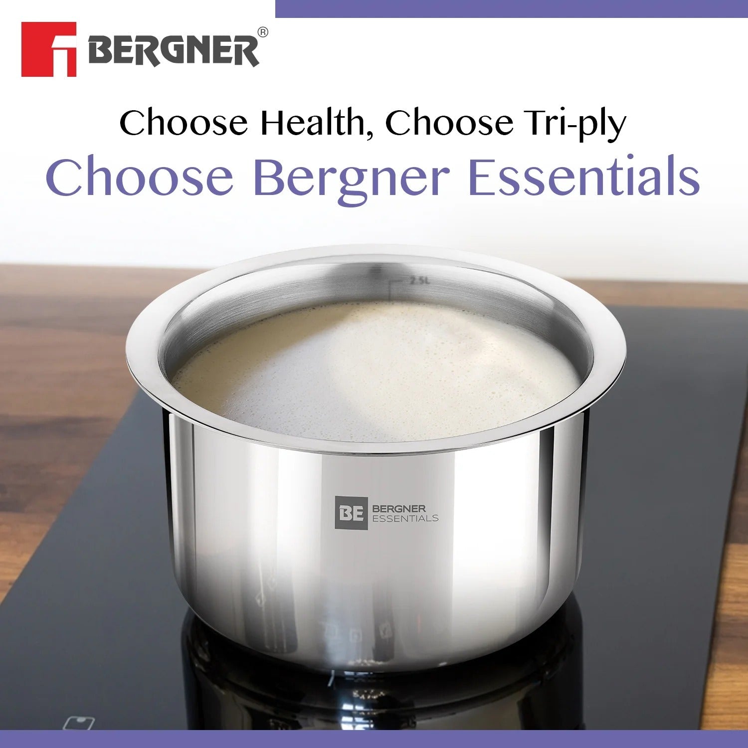 Bergner BE Essentials 5 Pcs Tope Set Stainless Steel (BGIN-6249)