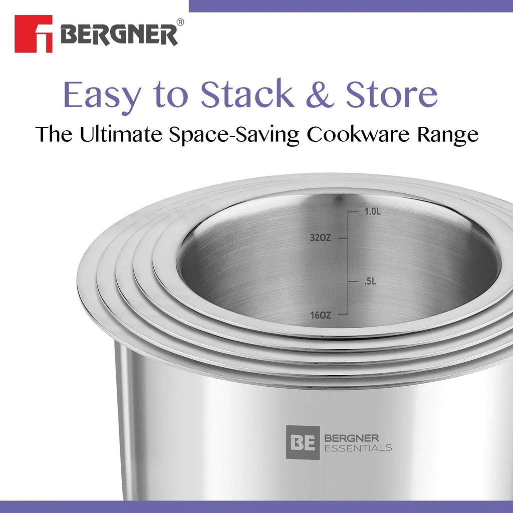 Bergner BE Essentials 5 Pcs Tope Set Stainless Steel (BGIN-6249)