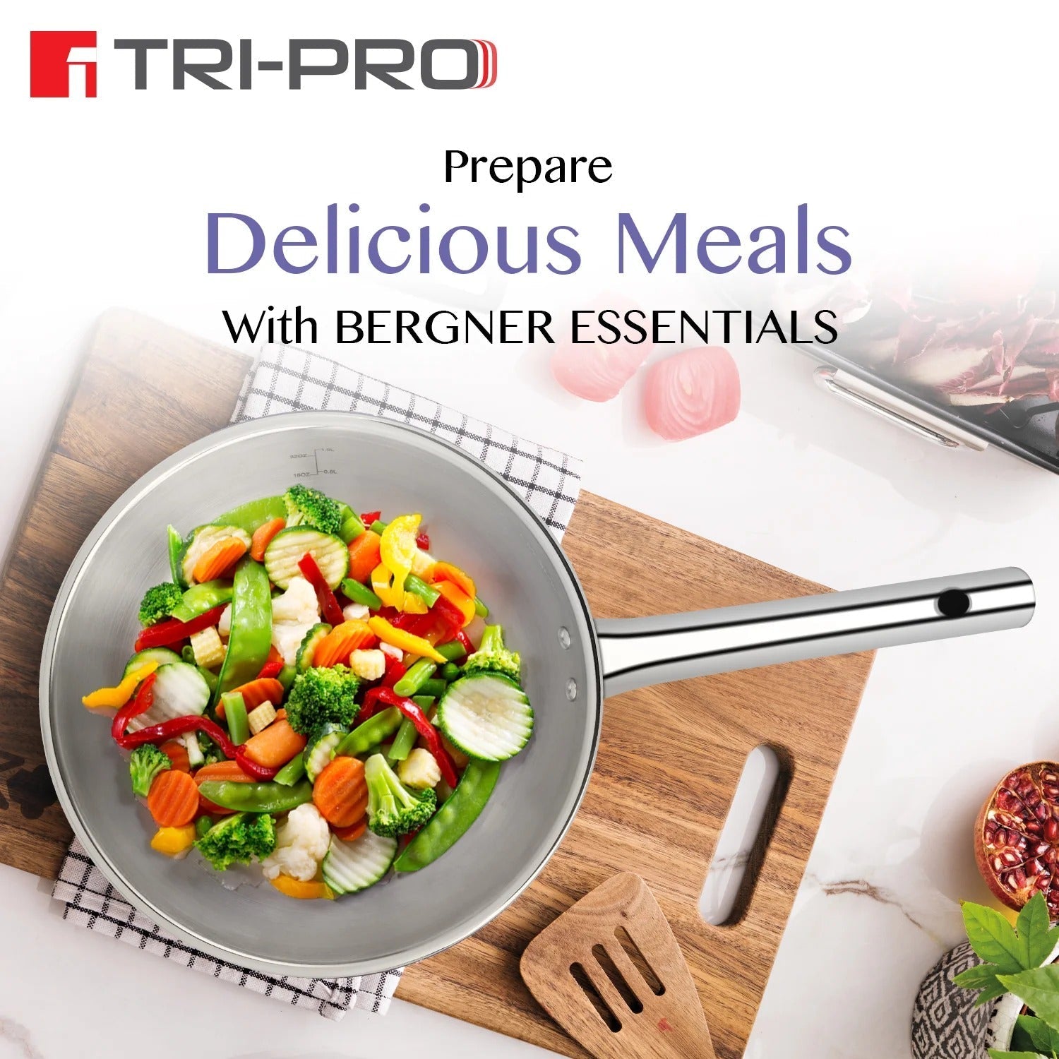 Bergner Tri Pro Induction Bottom 3 Pcs Cookware Set (BGIN-6560)