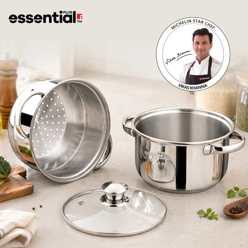 Bergner Essential Plus Stainless Steel 2 Tier Steamer (BGIN-6691)
