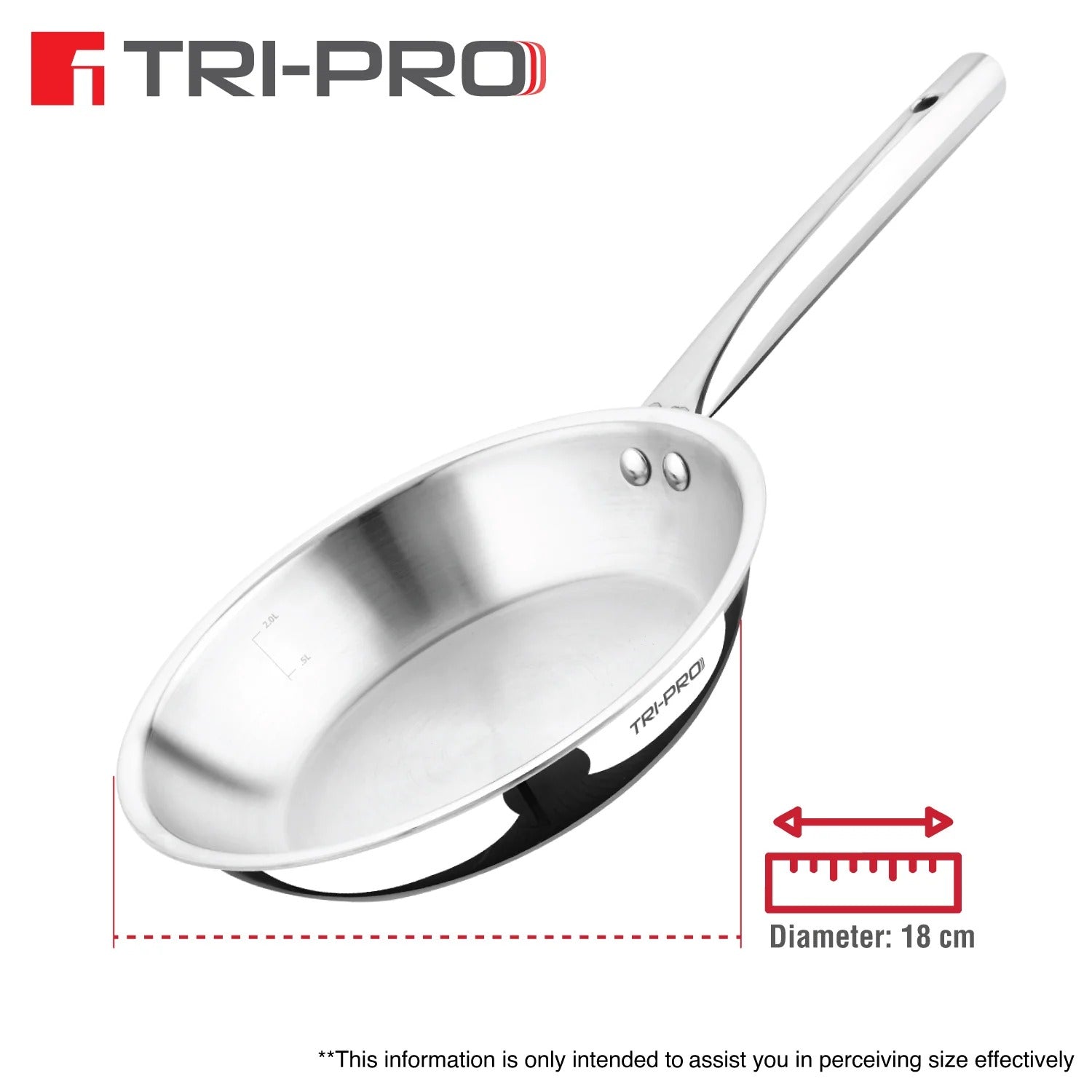 Bergner Tripro 18cm Tri-Ply Fry Pan (BGIN-6730)