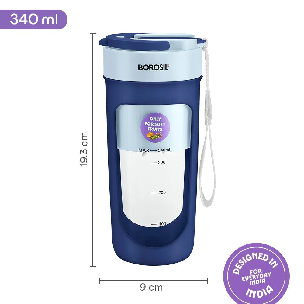 Borosil NutriSip Portable Blender Blue 40W