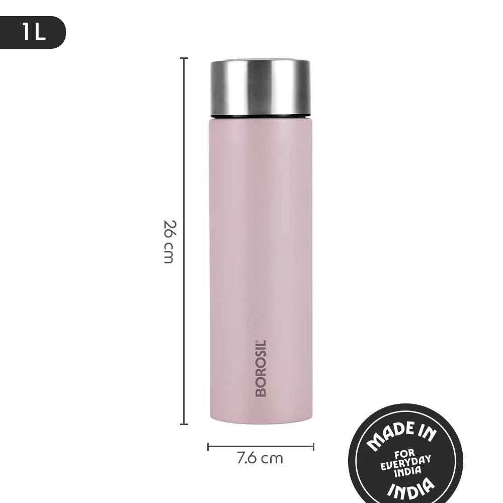 Borosil CoolSip Stainless Steel Single Wall Bottle Lavender 1L
