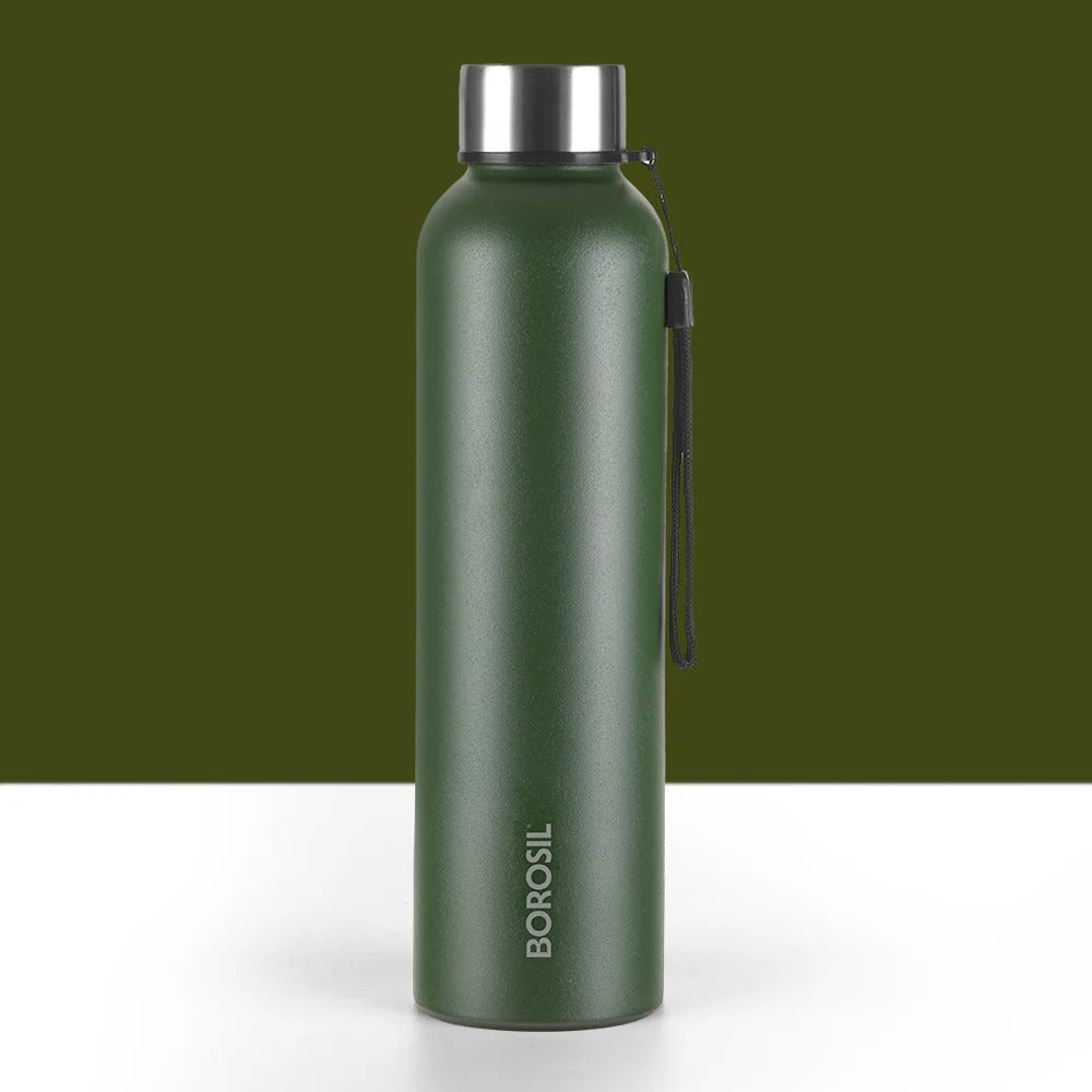 Borosil Laguna Green Stainless Steel Bottle 1L