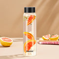 Borosil Crysto Glass Bottle with Black Lid