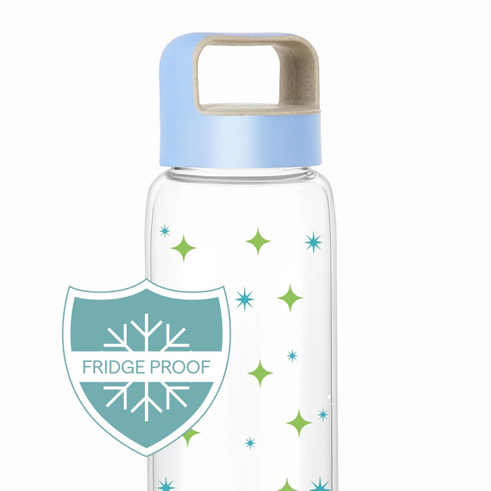 Borosil Cosmic Glass Bottle with Husk Lid