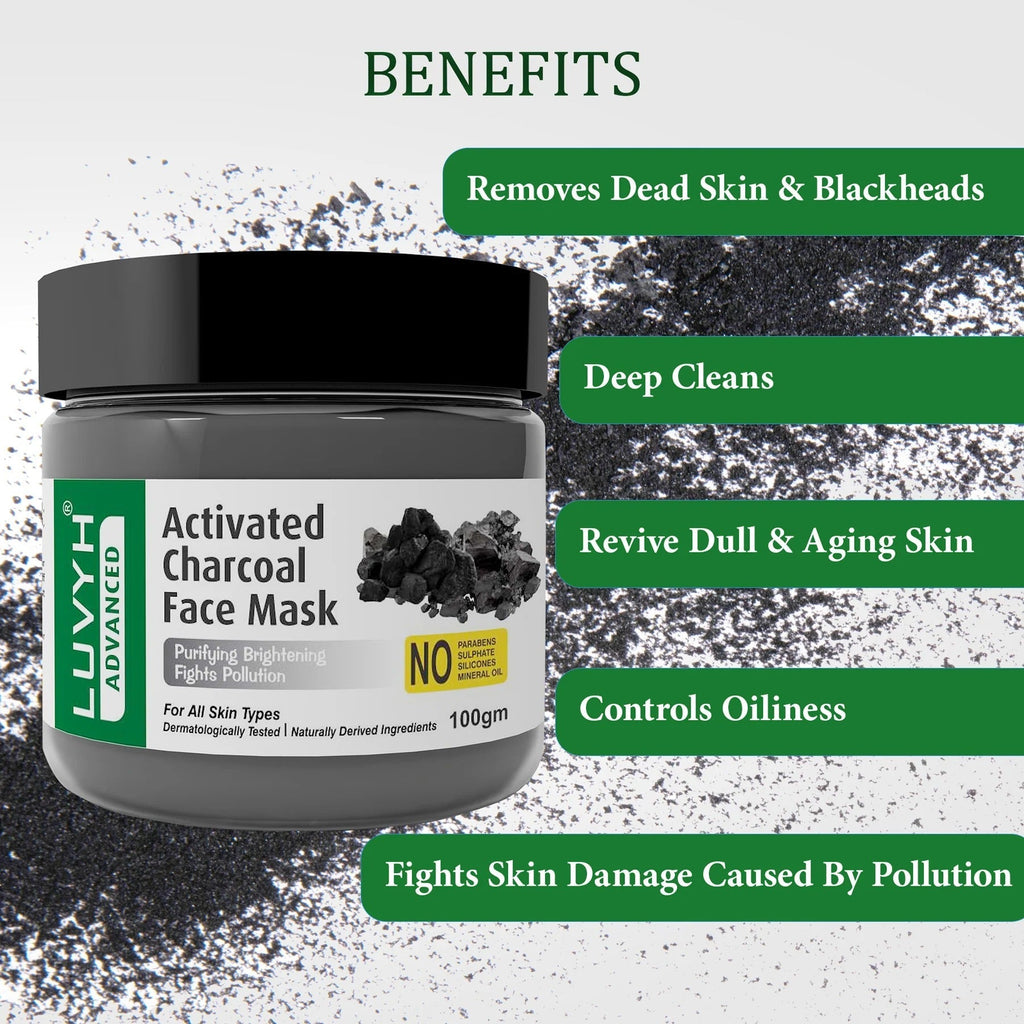 LuvYH Activated Charcoal Face Mask - 100g