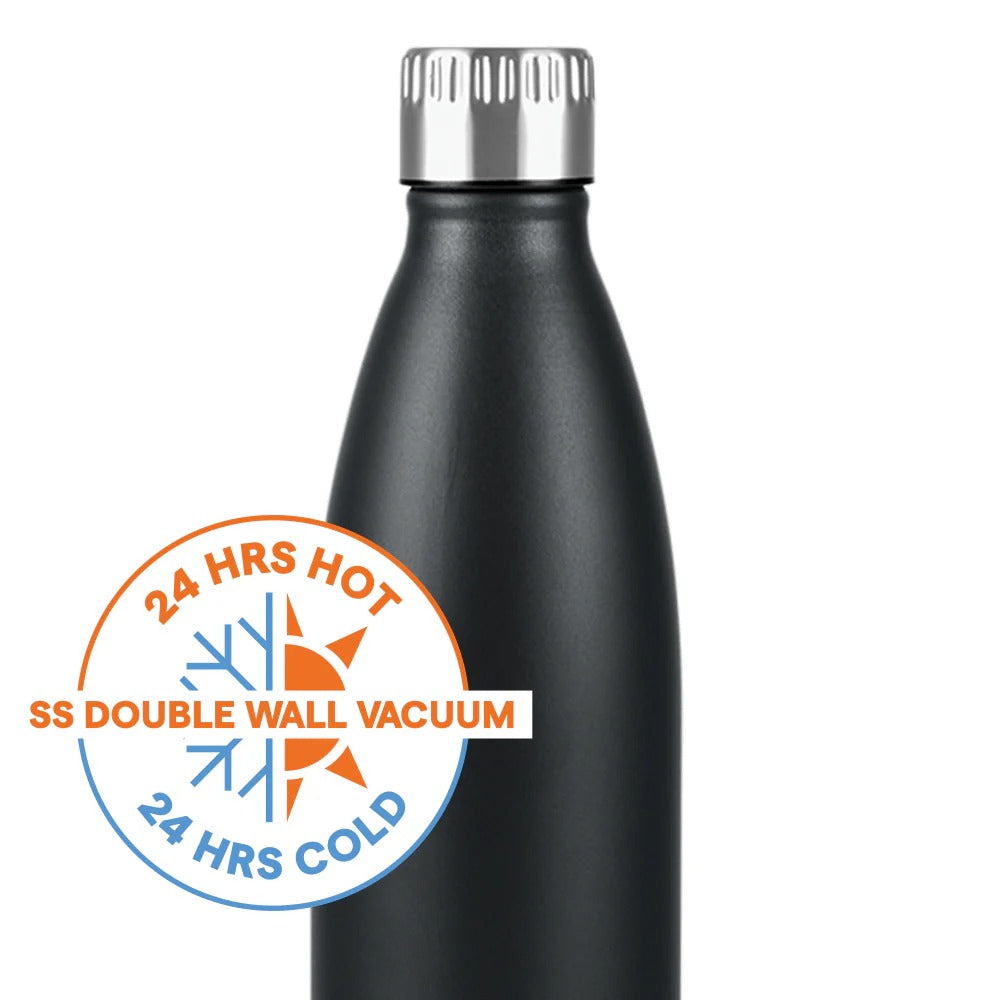 Borosil Bolt Insulated Bottle 500ml Matte Black