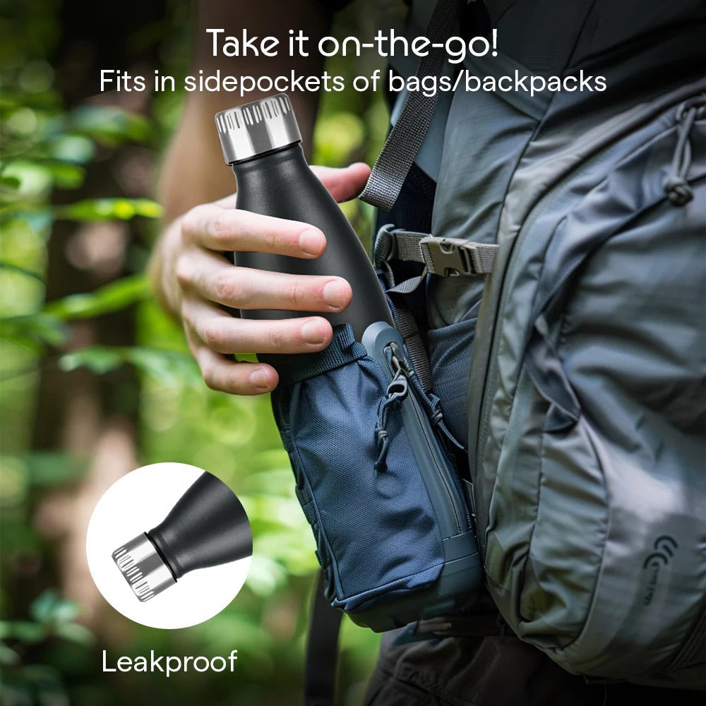 Borosil Bolt Insulated Bottle 500ml Matte Black
