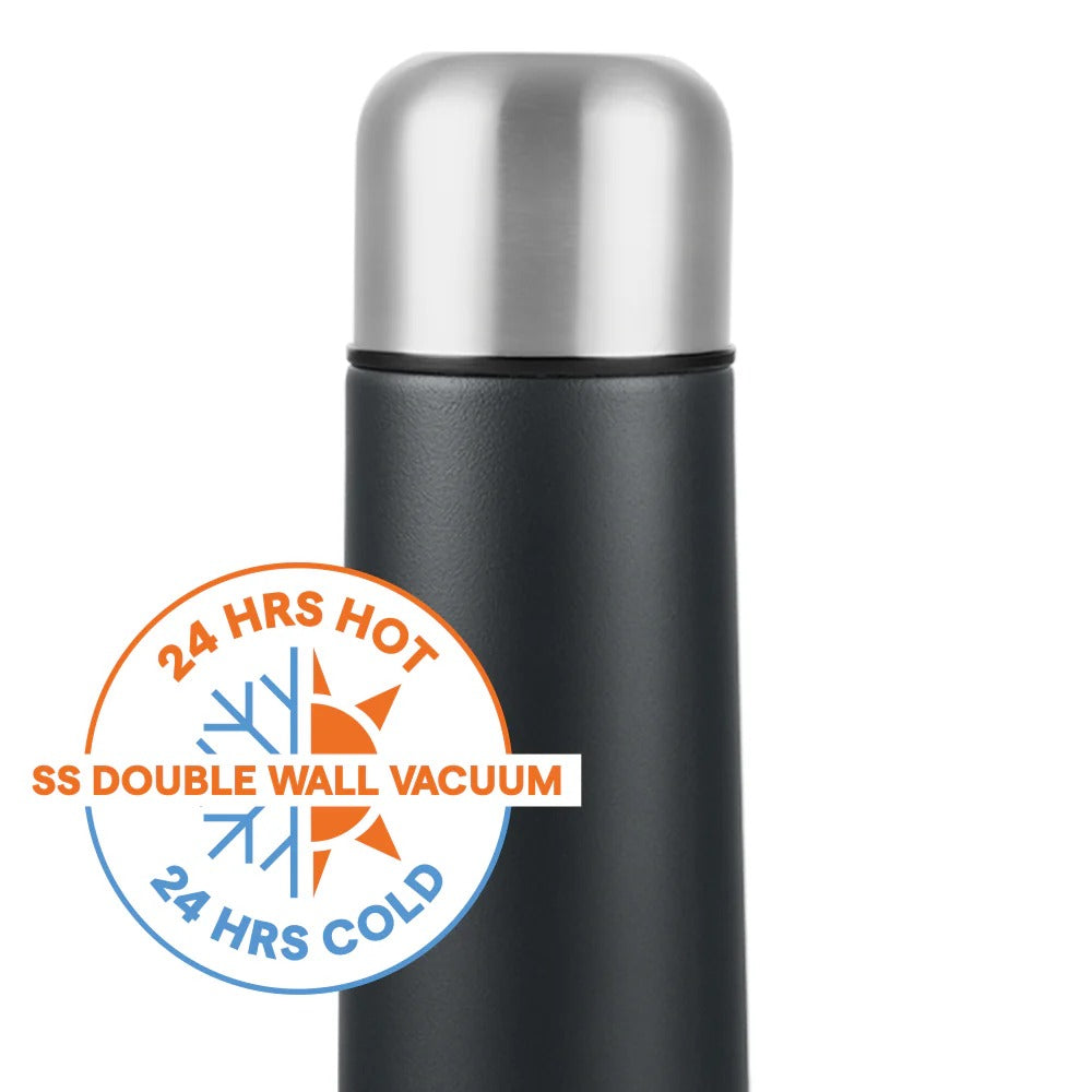 Borosil Thermo Double Wall Insulated Bottle 1L Matte Black
