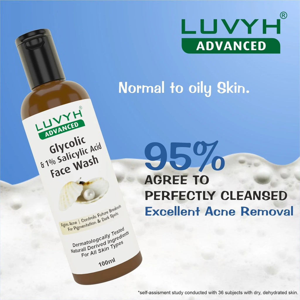 LuvYH Glycolic & 1% Salicylic Acid Face Wash - 100ml