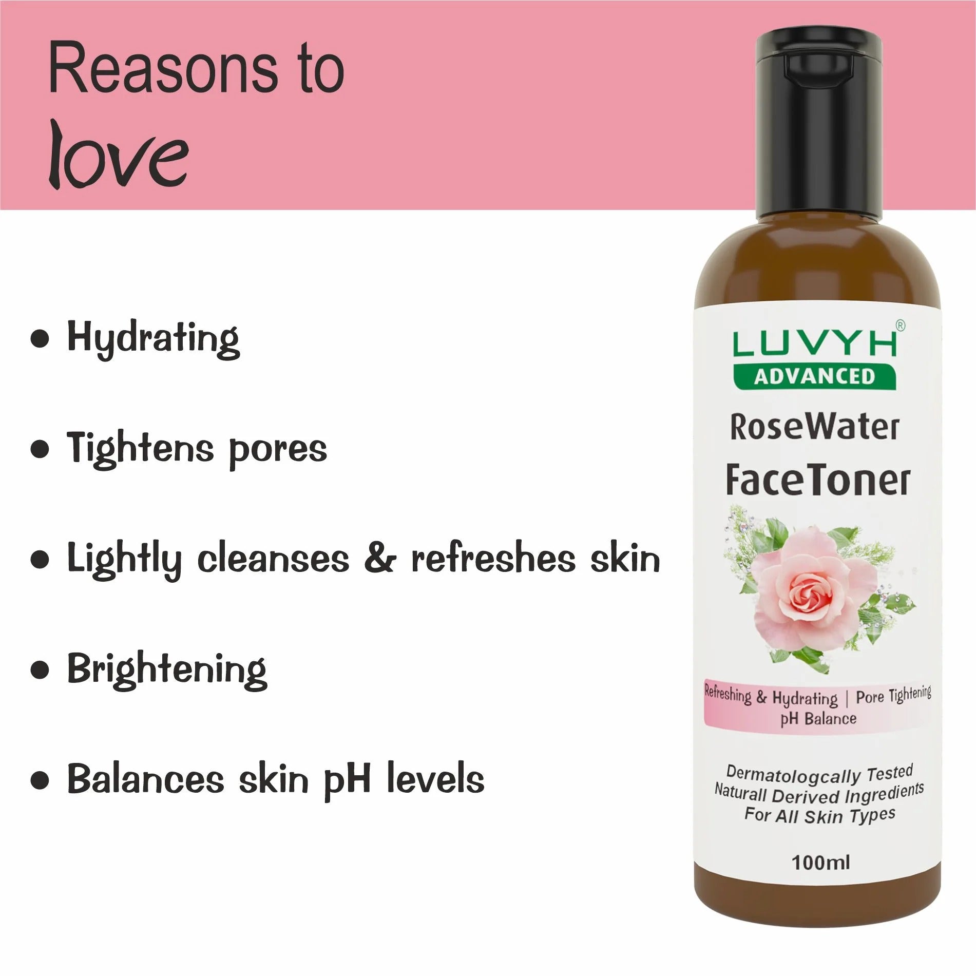 LuvYH Rose Water Toner - 100ml
