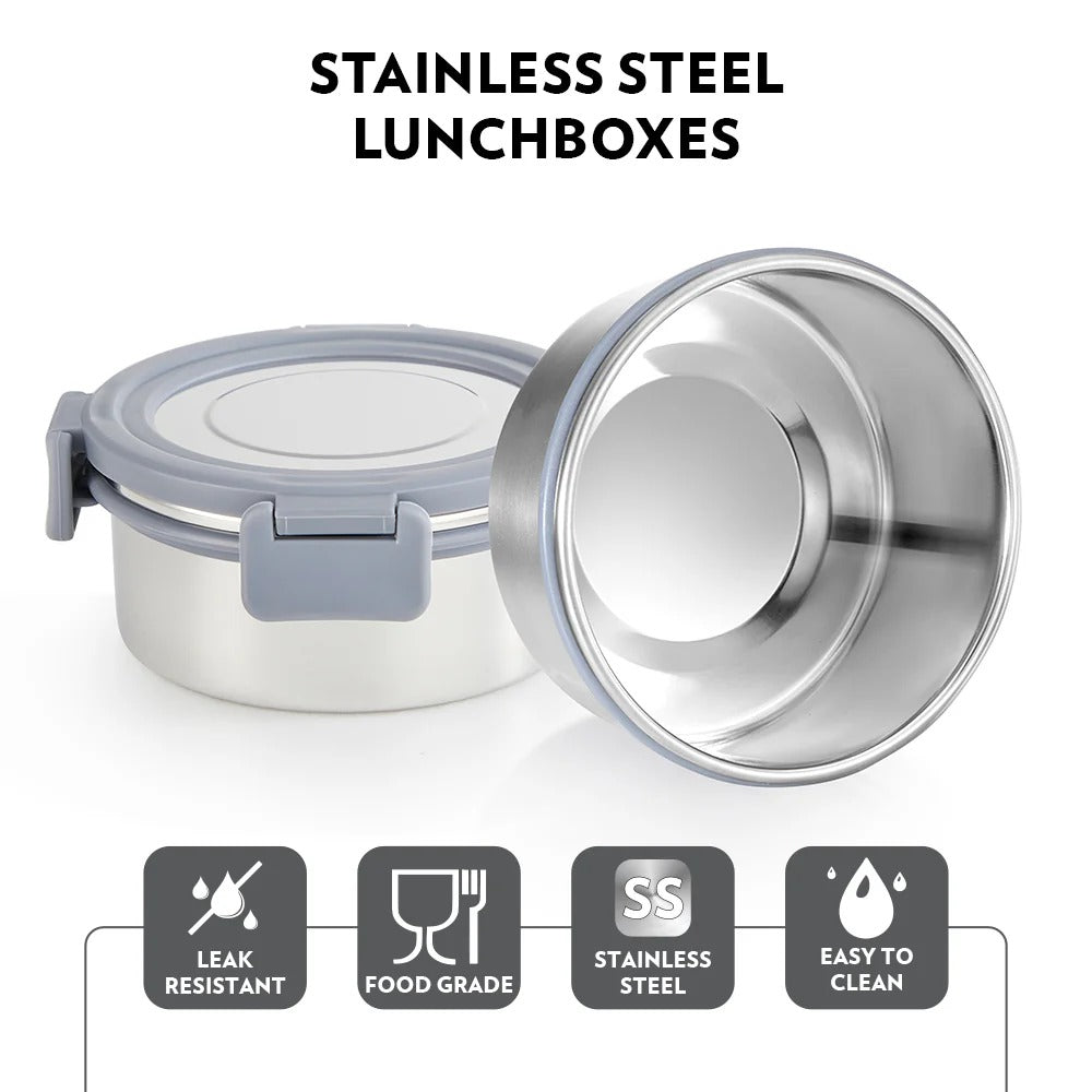 Borosil Slate Stainless Steel Lunchbox with SS Bottle