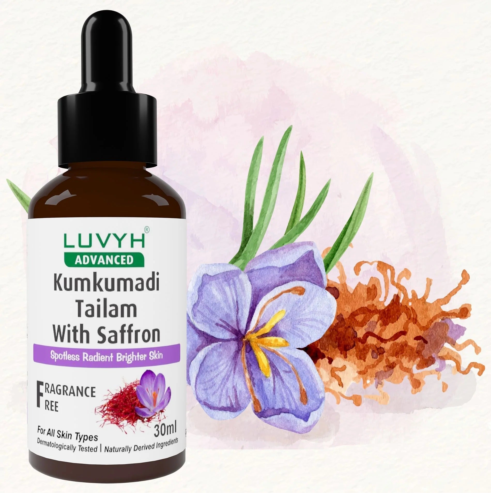 LuvYH Kumkumadi Tailam With Saffron Face Serum - 30ml