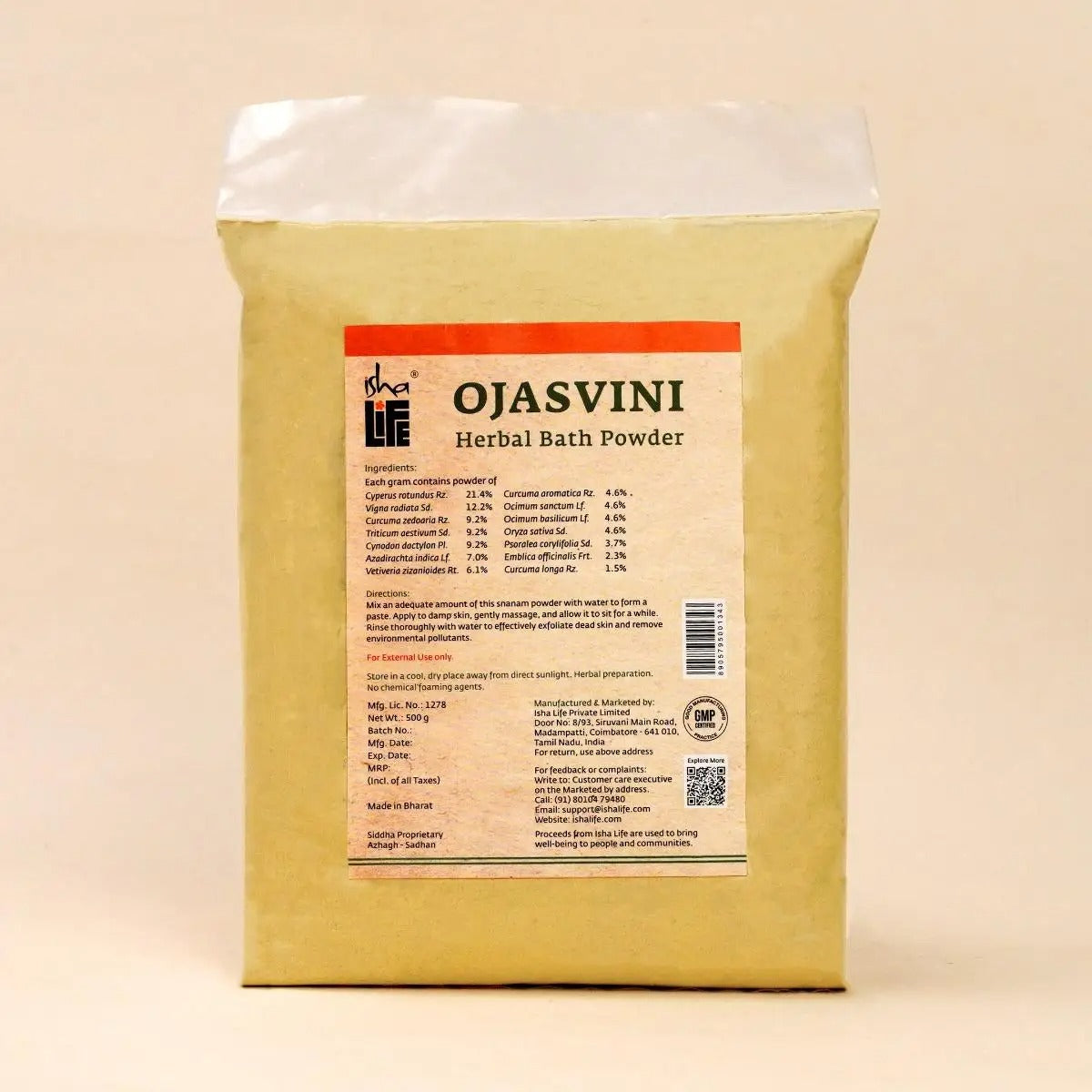 Isha Life Ojasvini Traditional Herbal Snanam Powder (Bath Powder)