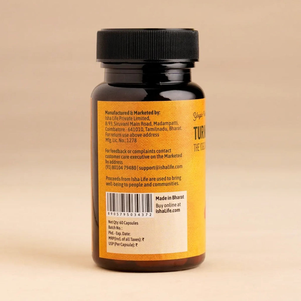 Isha Life Turmeric Powder in Veg Capsules - 60 Caps