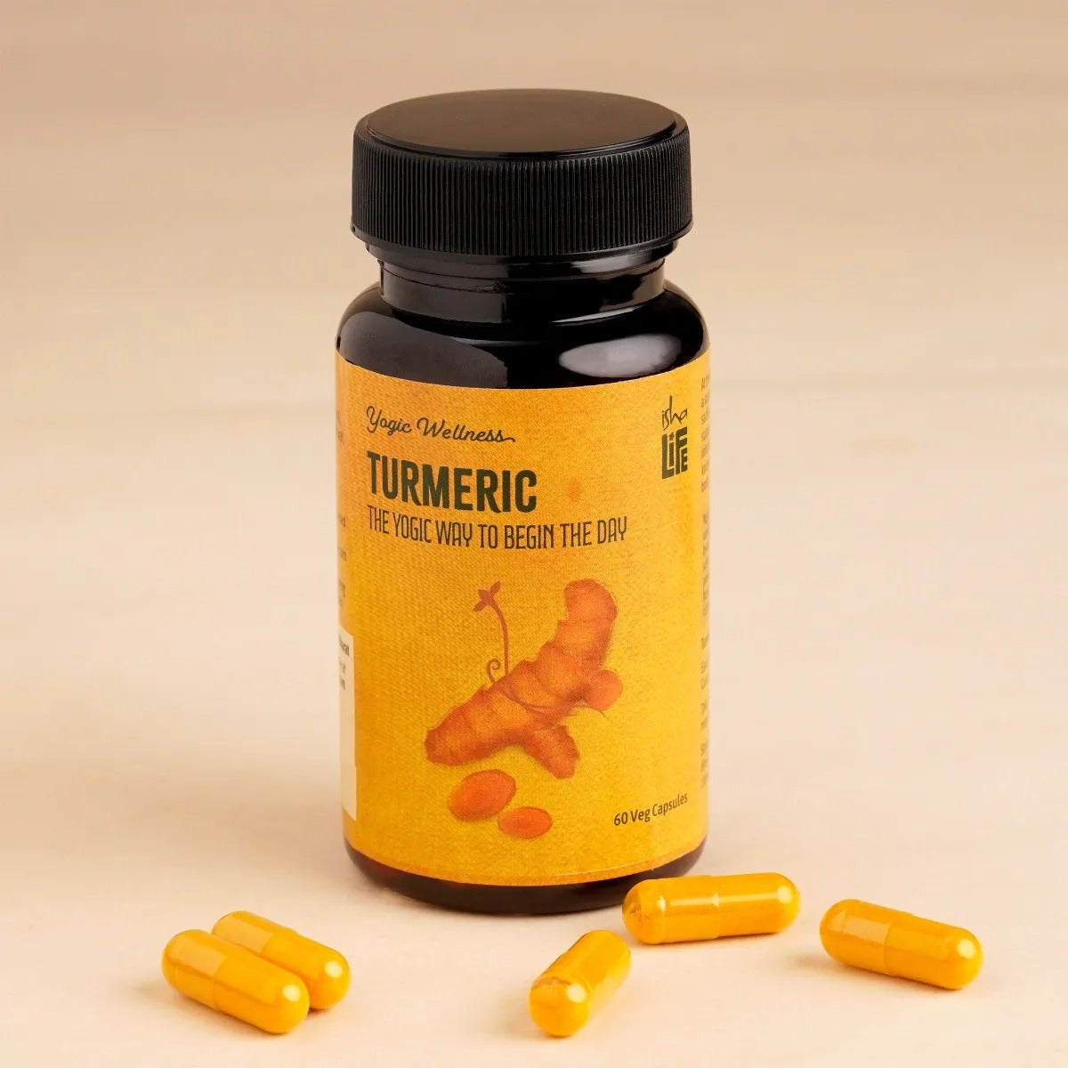 Isha Life Turmeric Powder in Veg Capsules - 60 Caps