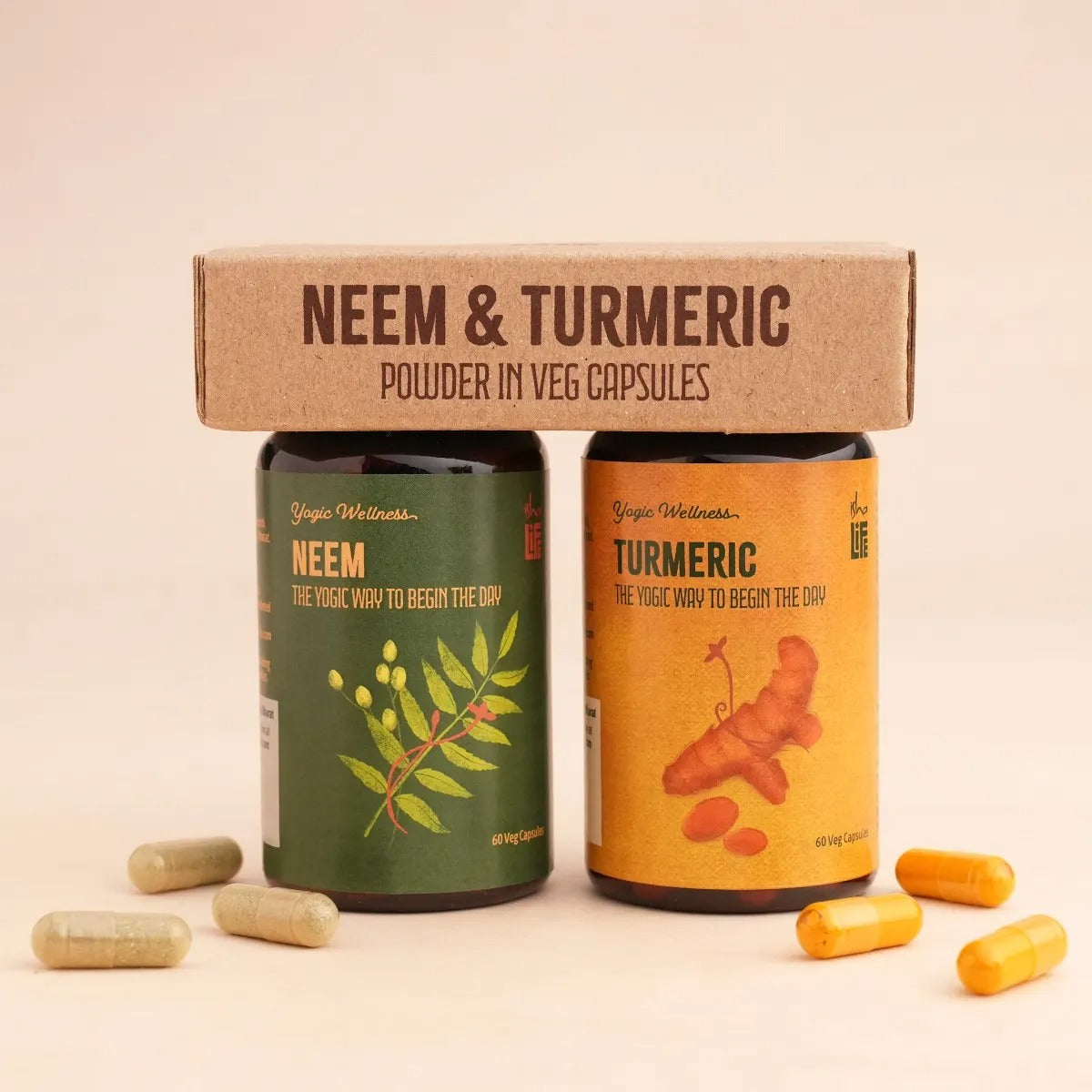 Isha Life Neem and Turmeric Capsules - 60 Caps Each