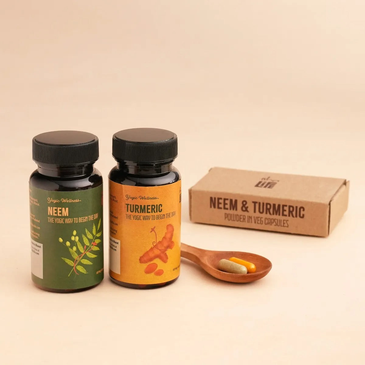 Isha Life Neem and Turmeric Capsules - 60 Caps Each