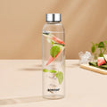 Borosil Crysto Slim Glass Bottle Steel Lid 550ml