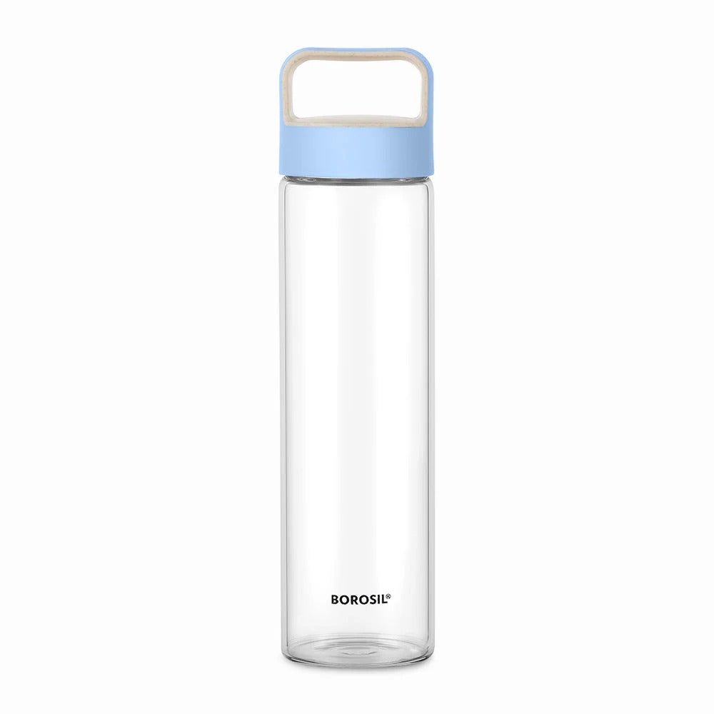 Borosil Neo Borosilicate Glass Water Bottle Blue 1L