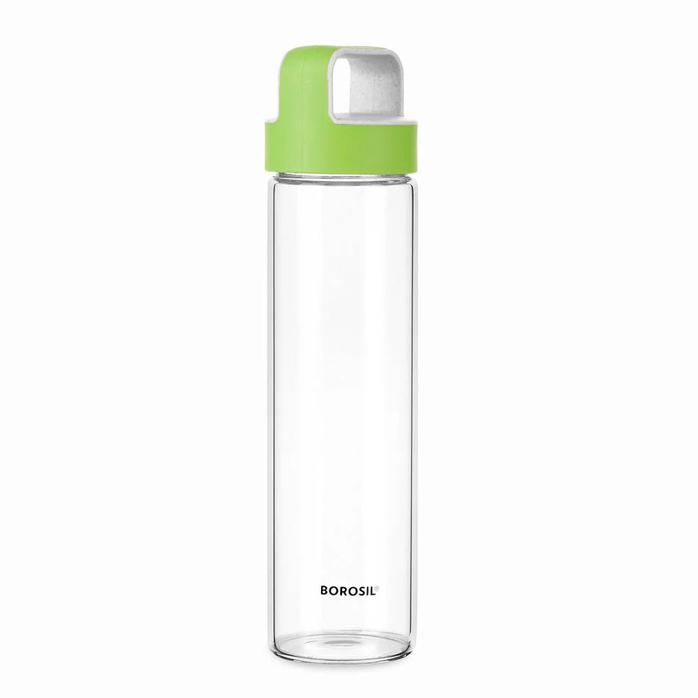 Borosil Neo Borosilicate Glass Water Bottle Green 1L