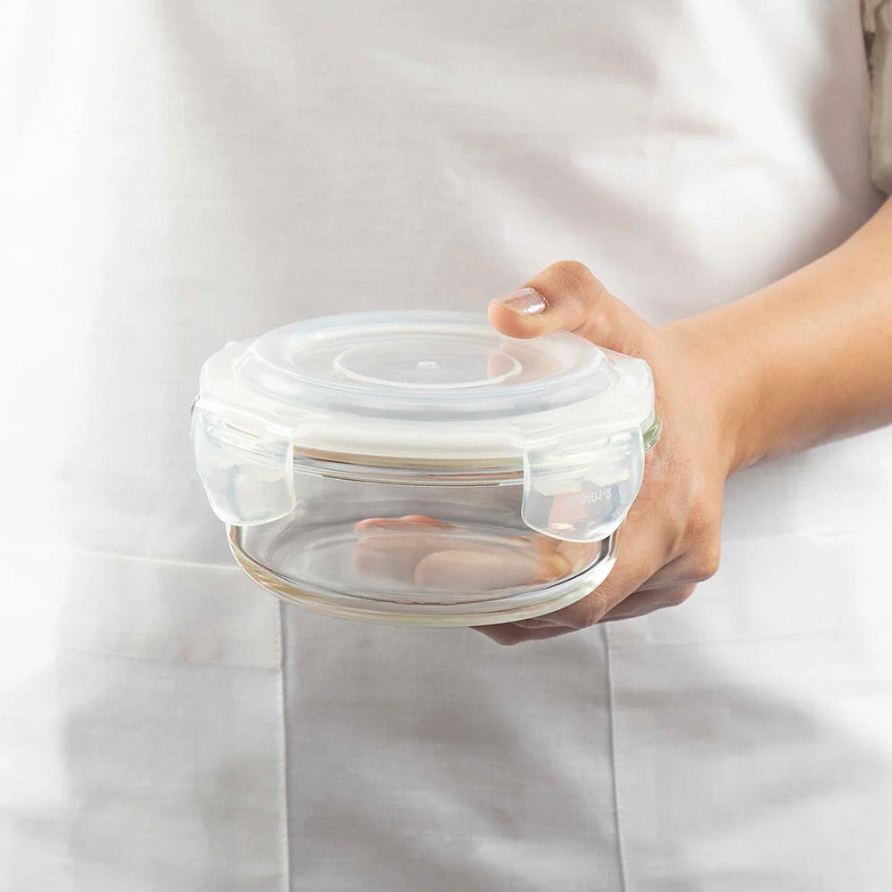 Borosil Steller Glass Tiffin Office Lunch Box Bag 400ml×3