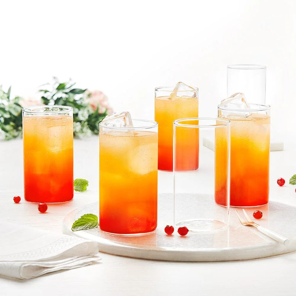 Borosil Vision Drinking Glass Tumbler Set of 6 (295ml×6)