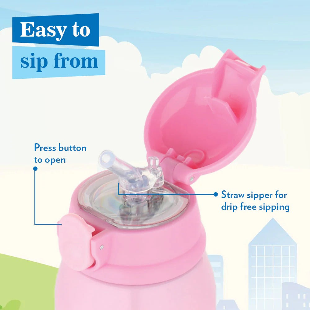 Borosil Hydra Steel Kids Water Bottle School Princess