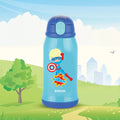 Borosil Hydra Steel Kids Water Bottle School Superhero