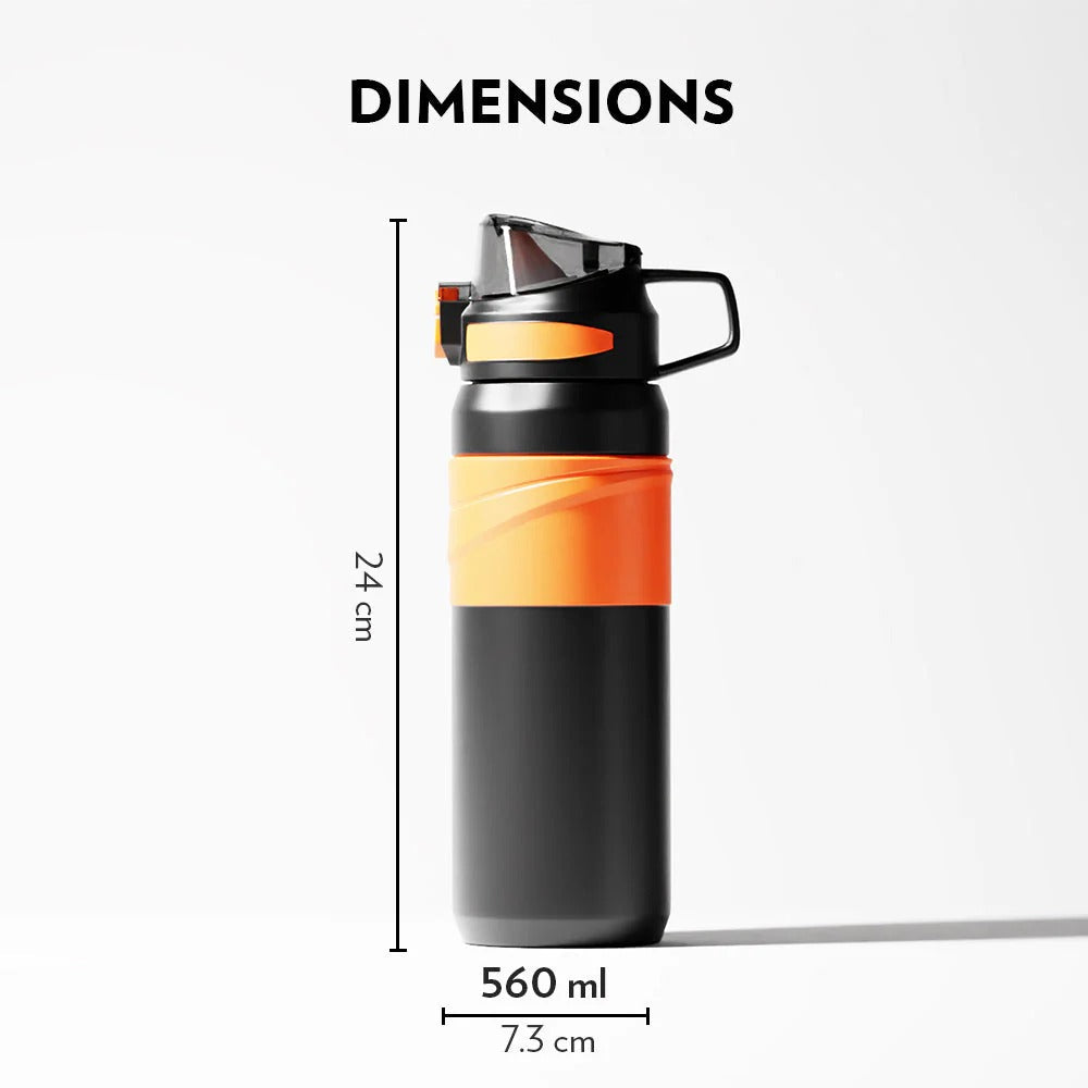 Borosil Hydra Thermoflask Water Bottle Adventure 560ml Black