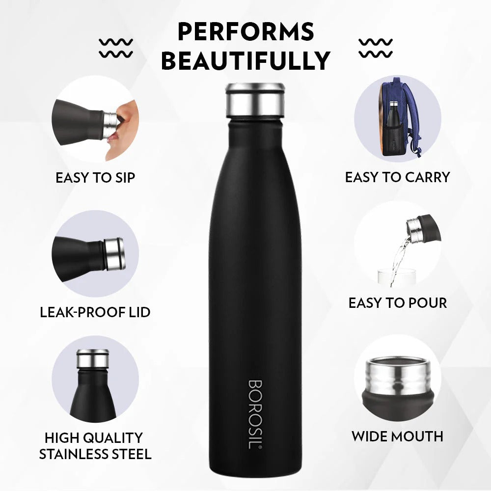Borosil Fresh Single Wall Stainless Steel Bottle
